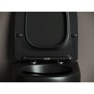 Унитаз подвесной ceramicanova Metropol Rimless CN4002MB с тонкой крышкой микролифт, черный матовый, Цвет производителя: чёрный матовый фото 6