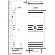 Вертикальный радиатор Royal Thermo Piano Forte Tower Noir Sable 590х1440 мм (18 секций) фото 2