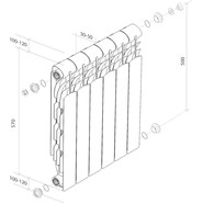 Радиатор Royal Thermo Revolution 500 800х570 мм (10 секций) фото 6