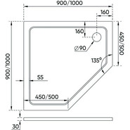 Поддон Veconi Tezeo stone 90х90 см TZ12-90T-01-19C3 фото 2