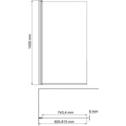 Шторка для ванны WasserKraft Berkel 80 см 48P01-80LM, хром/матовое фото 3