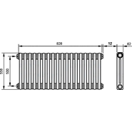 Радиатор Zehnder Charleston Retrofit 2056 850х560 мм (18 секций) боковое подключение фото 6