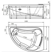Ванна гидромассажная Радомир Альбена 168x120 см L (Гидромассаж "Релакс" Gold) фото 2