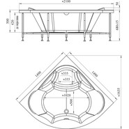 Ванна гидромассажная Радомир Сандра 149x149 см (Гидромассаж "Актив") фото 2