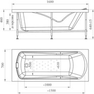 Ванна гидромассажная Радомир Сильвия 168x70 см (Гидромассаж "Актив") фото 2