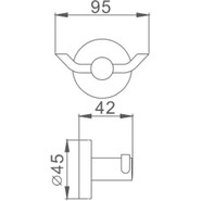 Двойной крючок Haiba HB8705-2, цвет чёрный матовый фото 5