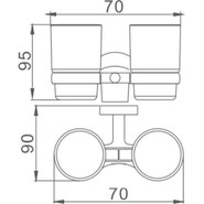 Стакан двойной для зубных щеток Haiba HB8708, цвет чёрный матовый фото 2