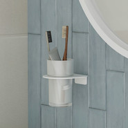 Стакан для зубных щеток Iddis Noa NOAWTG0i45, цвет белый матовый фото 2