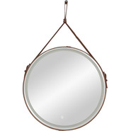Зеркало Art&Max Milan Led 80 см  AM-Mil-800-DS-F-Brown, коричневый ремень фото 