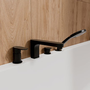 Смеситель для ванны WasserKraft Elbe 7455, черный фото 2