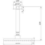 Верхний душ E.C.A. Tiera 102145032C1EX 200x200 мм, черный матовый фото 2
