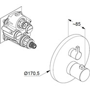 Смеситель для ванны с термостатом Kludi Nova Fonte 208303915, черный матовый фото 2