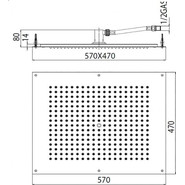 Верхний душ Bossini Dream-Flat 570x470 мм H38391.073, черный матовый фото 2