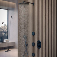 Верхний душ Bossini Apice 280x280 мм H70430I.073, черный матовый фото 2