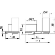 Дозатор для жидкого мыла со стаканом Keuco Edition 400 11553139000, цвет хром чёрный фото 2