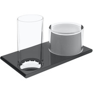 Дозатор для жидкого мыла со стаканом Keuco Edition 400 11553139000, цвет хром чёрный фото 