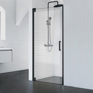 Душевая дверь BelBagno 90 см MARMI-B-1-90-C-NERO (стекло 8 мм) черный/прозрачное фото 