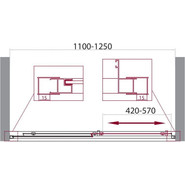 Душевая дверь BelBagno 110 см UNIQUE-BF-1-110/125-C-Cr, хром/прозрачное фото 5
