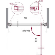 Душевая дверь BelBagno 90 см MARMI-B-1-90-C-NERO (стекло 8 мм) черный/прозрачное фото 2