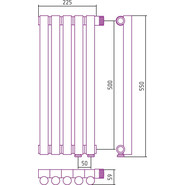 Радиатор Сунержа Эстет-1 225х500 мм (5 секций) 00-0311-5005 нижнее правое подключение фото 6