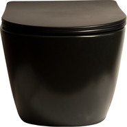 Унитаз подвесной безободковый SantiLine SL-5018MB с крышкой микролифт, черный матовый, Цвет производителя: чёрный матовый фото 2