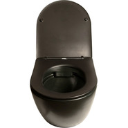 Унитаз подвесной безободковый SantiLine SL-5018MB с крышкой микролифт, черный матовый, Цвет производителя: чёрный матовый фото 3