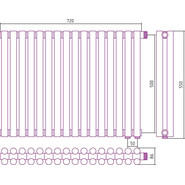 Радиатор Сунержа Эстет-11 720х500 мм (16 секций) 00-0312-5016 нижнее правое подключение фото 6