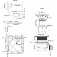 Поддон акриловый WasserKraft Isen 90х90 см 26T01 фото 4
