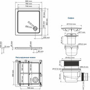 Поддон акриловый WasserKraft Amper 90х90 см 29T03 фото 4