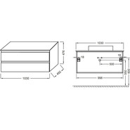 Тумба подвесная со столешницей Jacob Delafon Madeleine 103 см EB2084-J53, черный матовый фото 3