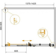 Душевое ограждение Cezares 140х90 см STYLUS-SOFT-AH-1-140/90-C-Cr, хром/прозрачное фото 3