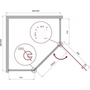Душевое ограждение BelBagno 90x90 см UNO-195-P-1-90-C-Cr, хром/прозрачное фото 2
