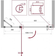 Душевая дверь BelBagno 110 см UNO-B-12-40+70-C-Cr, хром/прозрачное фото 2