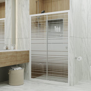 Душевая дверь Тритон Слайд 120 см, белый/узор фото 2