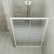 Душевая дверь Тритон Слайд 120 см, белый/узор фото 5