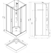 Душевое кабина Aquanet Passion S 2.0 90x90 см 263869, хром/прозрачное (безсиликоновая сборка) фото 5