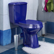 Унитаз-компакт Оскольская керамика Элисса Стандарт синий с полипропиленовой крышкой 43355130202, Цвет производителя: синий фото 