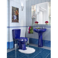 Унитаз-компакт Оскольская керамика Элисса Стандарт синий с полипропиленовой крышкой 43355130202, Цвет производителя: синий фото 4