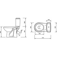 Унитаз-компакт Оскольская керамика Элисса Оптима с полипропиленовой крышкой 43901130302 фото 5