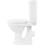 Унитаз-компакт Оскольская керамика Суперкомпакт Стандарт (косой выпуск) с полипропиленовой крышкой 44901130022, Цвет производителя: белый фото 4