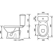 Унитаз-компакт Оскольская керамика Суперкомпакт Стандарт (вертикальный выпуск) с полипропиленовой крышкой 47301110322 фото 5