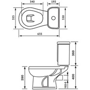 Унитаз-компакт Оскольская керамика Дора Стандарт горизонтальный выпуск с полипропиленовой крышкой 47301130402, Цвет производителя: белый фото 5