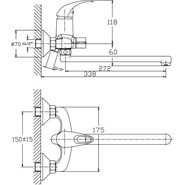 Смеситель для ванны Haiba HB2215 фото 2