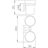 Двойной cтакан для зубных щеток Haiba HB1708 фото 2