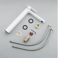 Смеситель для раковины высокий Gappo G1083-82, белый/хром фото 6