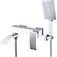 Смеситель для ванны с душевым гарнитуром Gappo Jacob G3207-8, белый/хром фото 