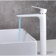 Смеситель для раковины высокий Gappo Noar G1048-2, белый/хром фото 2