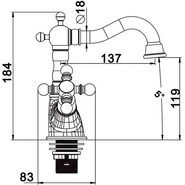 Смеситель для раковины Gappo G1389-4, бронза фото 3