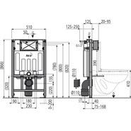 Инсталляция для подвесного унитаза Alcaplast Sadromodul AM101/850-0001 фото 2