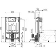 Инсталляция для подвесного унитаза Alcaplast Sadromodul AM101/850W фото 2